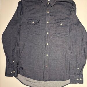 Classic Denim Button-Down Shirt for Men By John Lennon Size Medium
